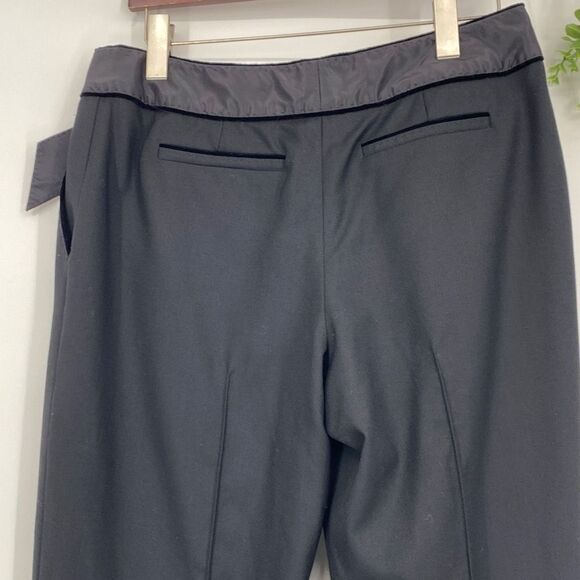 J.Mendel Women's Straight-Leg Front Pleat High-Rise Trousers Pants Black Size 10 - Picture 9 of 14